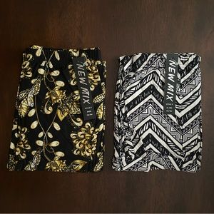 Set of 2 Leggings Black mix